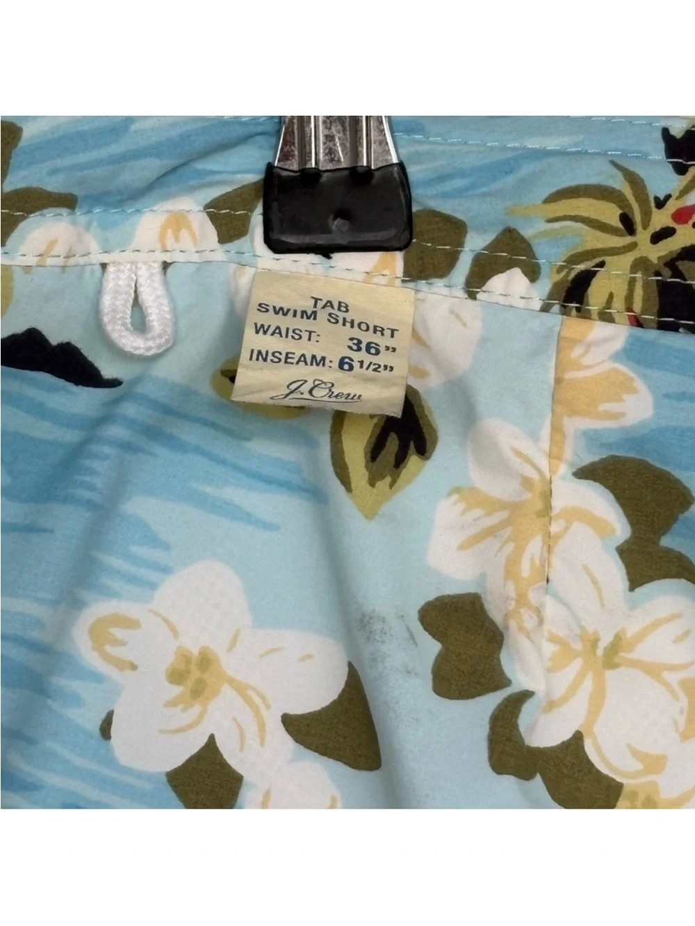 J. Crew Tropical Floral Print Zip Up Swim Trunks Size 36